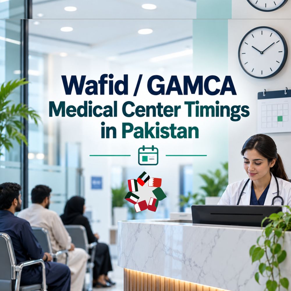Applicant reading the printed timing on a Wafid medical appointment slip